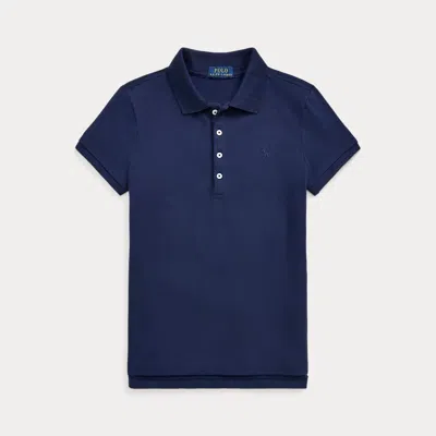Polo Ralph Lauren Kids' Stretch Mesh Uniform Polo Shirt In Refined Navy