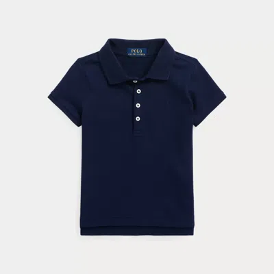 Polo Ralph Lauren Kids' Stretch Mesh Uniform Polo Shirt In Refined Navy