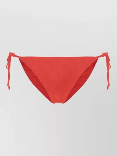 Polo Ralph Lauren Stretch Nylon Bikini Bottom Tie Side Low Rise In Red