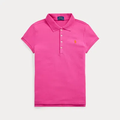 Polo Ralph Lauren Kids' Stretch Piqué Polo Shirt In Fuchsia