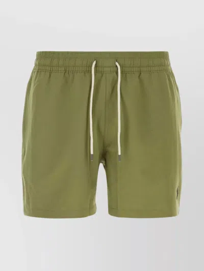Polo Ralph Lauren Stretch Polyester Swim Shorts Army In Green