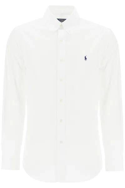 Polo Ralph Lauren Stretch Poplin Shirt For Men In White