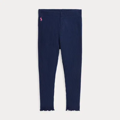 Polo Ralph Lauren Kids' Stretch Ribbed Legging In Newport Navy