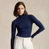 Polo Ralph Lauren Stretch Ribbed Turtleneck In Newport Navy