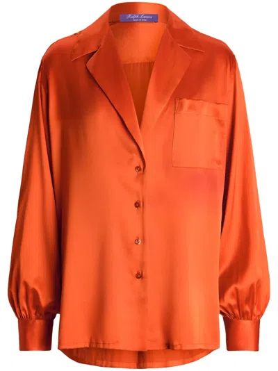 Polo Ralph Lauren Roslin Charmeuse Button-front Shirt In Flame