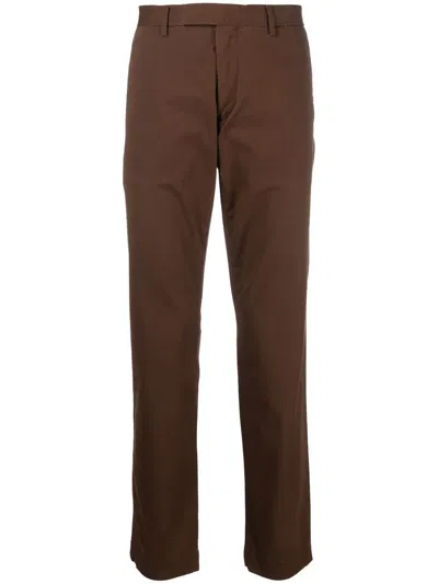 Polo Ralph Lauren Stretch Slim-cut Chino Trousers In Brown