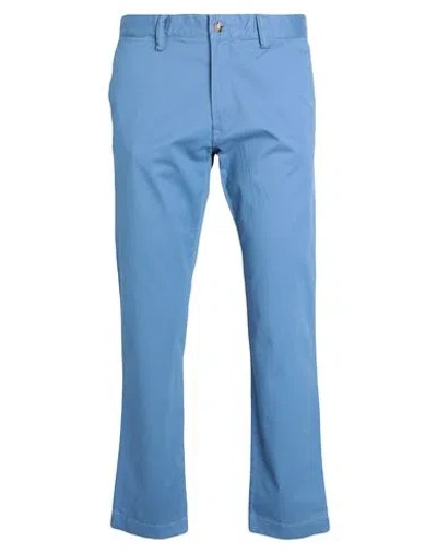 Polo Ralph Lauren Stretch Slim Fit Chino Pant Man Pants Slate Blue Size 34w-34l Cotton, Elastane