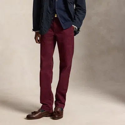 Polo Ralph Lauren Stretch Straight Fit Washed Chino Pant In Rich Ruby In Burgundy