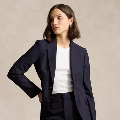 Polo Ralph Lauren Stretch Wool Blazer In Navy
