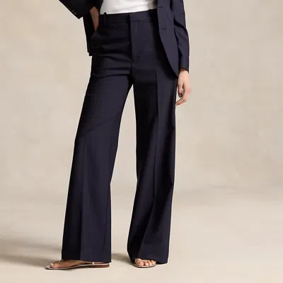 Polo Ralph Lauren Stretch Wool Faile Wide-leg Pant In Navy