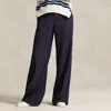 Polo Ralph Lauren Stretch Wool Faille Wide-leg Trouser In Blue
