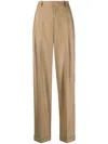 Polo Ralph Lauren Stretch-wool Straight-leg Trousers In Brown