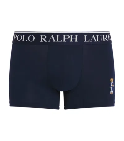 Polo Ralph Lauren Stretch-cotton Polo Bear Trunks In Blue
