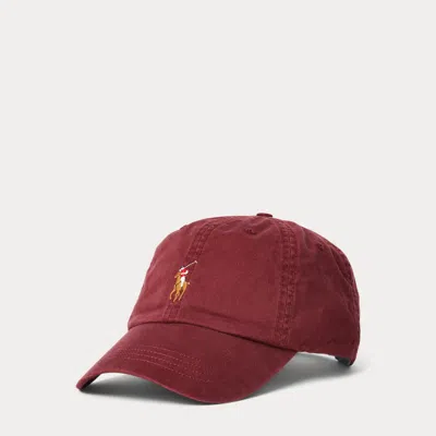 Polo Ralph Lauren Embroidered Twill Leather Strap Ball Cap In Brown