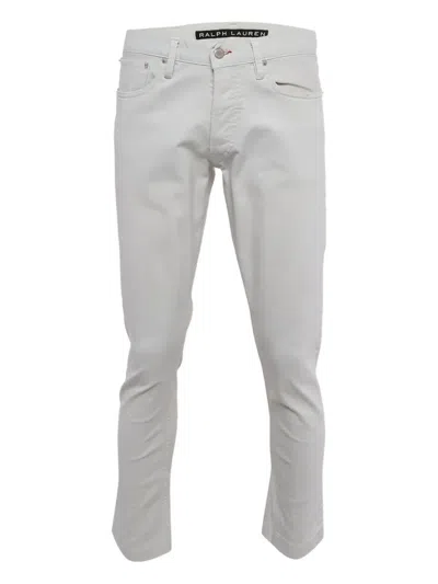 Pre-owned Polo Ralph Lauren Stretch-denim Trousers In White