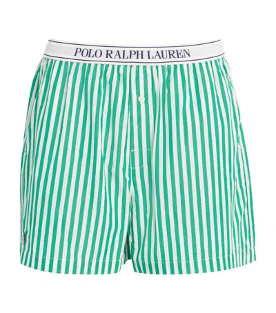 Polo Ralph Lauren Stripe Boxer Pyjama Shorts In Vine Green