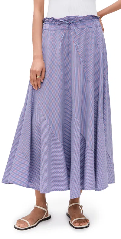 Polo Ralph Lauren Stripe Circle Skirt 1906 Medium Blue-red Multi In Purple