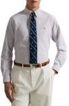 Polo Ralph Lauren Stripe Classic Fit Oxford Button-down Shirt In Thistle/white