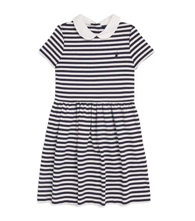 Polo Ralph Lauren Kids' Stripe Collared Dress In Navy
