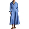 Polo Ralph Lauren Stripe Cotton Poplin Shirtdress In Blue