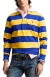 Polo Ralph Lauren Stripe Cotton Rugby Shirt In Arctic Yellow/ Classic Azure