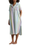 Polo Ralph Lauren Stripe Cotton Seersucker Sleepshirt In Coastal Stripe