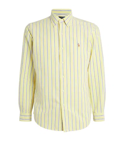 Polo Ralph Lauren Stripe Custom-fit Oxford Shirt In Yellow