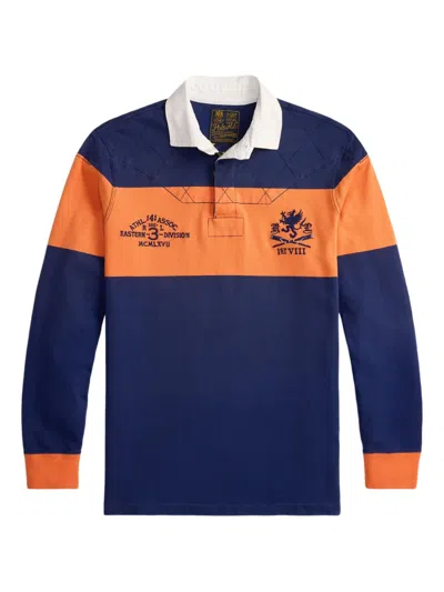 Polo Ralph Lauren Stripe-detail Long-sleeved Polo Shirt In Blue
