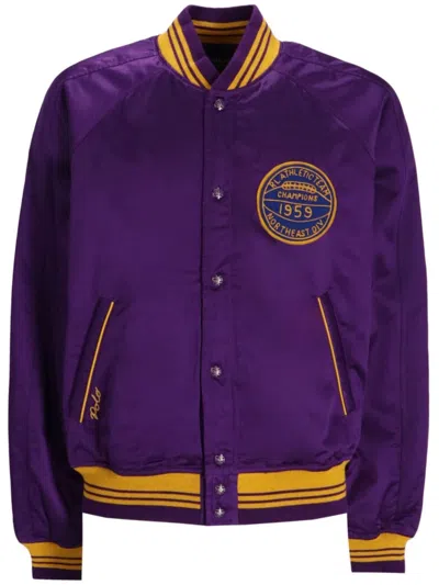 Polo Ralph Lauren Stripe-detailing Bomber Jacket In 紫色