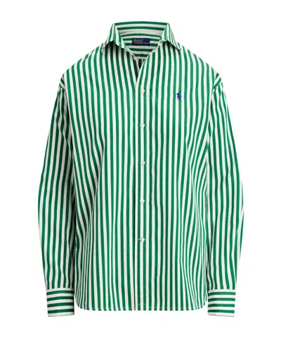 Polo Ralph Lauren Stripe Long-sleeve Patterned Shirt In Gray