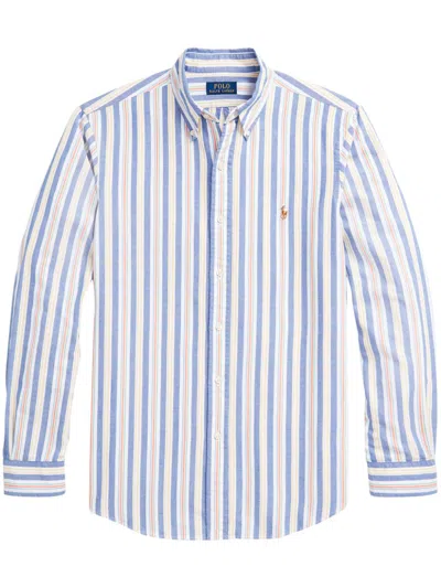 Polo Ralph Lauren Stripe-pattern Cotton Shirt In Blue