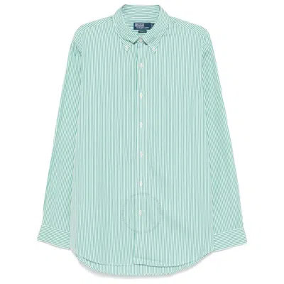 Polo Ralph Lauren Stripe Pattern Cotton Shirt In White