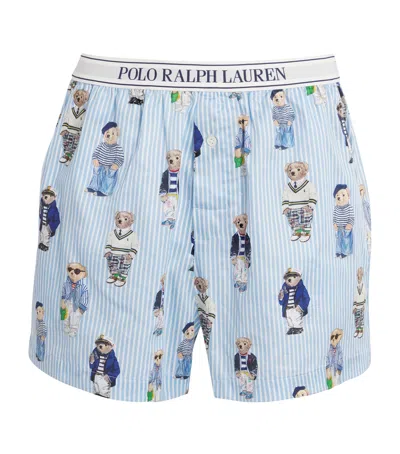 Polo Ralph Lauren Stripe Polo Bear Pyjama Shorts In Iconic Bear & Oxford Stripe