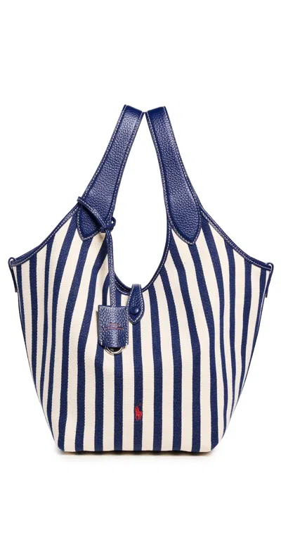 Polo Ralph Lauren Medium Stripe Polo Play Tote Bag In Blue