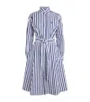 Polo Ralph Lauren Stripe Polo Pony Mini Shirt Dress In Blue