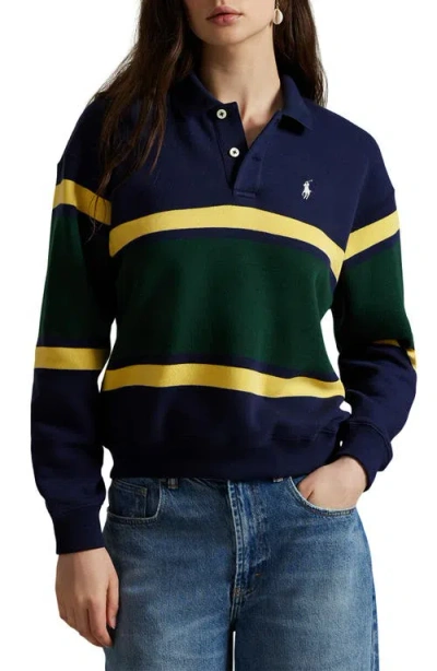 Polo Ralph Lauren Stripe Polo Sweatshirt In Multi