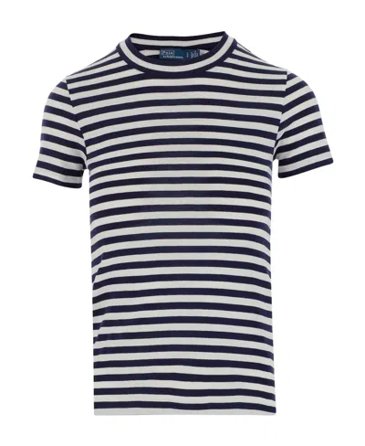 Polo Ralph Lauren Stripe-print Ribbed T-shirt In Black