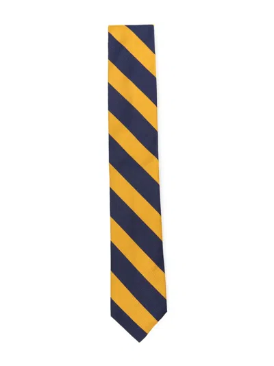 Polo Ralph Lauren Kids' Stripe-print Silk Tie In Blue