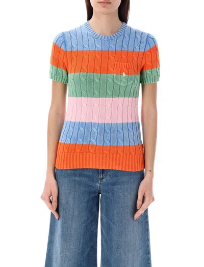 Polo Ralph Lauren Short Sleeve Sweater Stripes In Stripe Multicolor