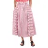 Polo Ralph Lauren Striped A-line Skirt With Belt In Pink