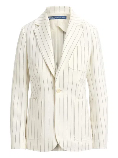 Polo Ralph Lauren Striped Afton Blazer In Neutral