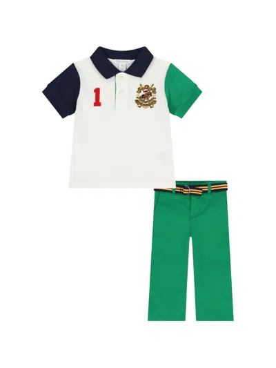 Polo Ralph Lauren Babies' Striped Belt Trousers In Multi
