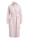 Polo Ralph Lauren Striped Belted Dress In Pink