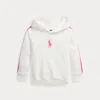 Polo Ralph Lauren Kids' Striped Big Pony French Terry Hoodie In Belmont Pink/white