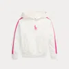 Polo Ralph Lauren Striped Big Pony French Terry Hoodie In Belmont Pink/white