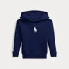 Polo Ralph Lauren Striped Big Pony French Terry Hoodie In Newport Navy/white