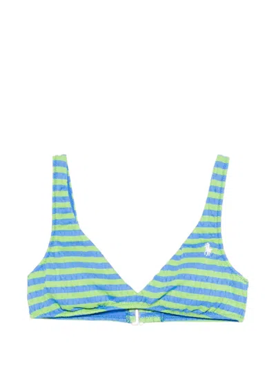 Polo Ralph Lauren Striped Bikini Top In Blue