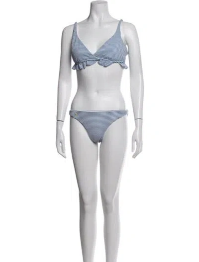 Pre-owned Polo Ralph Lauren Striped Bikini In White