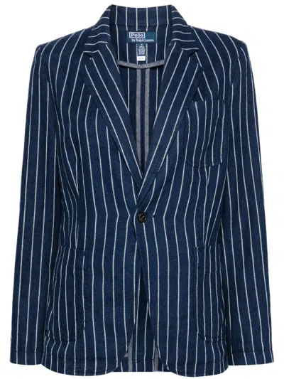 Polo Ralph Lauren Linen-cotton Pinstripe Blazer In Blue