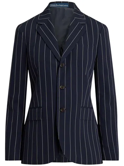 Polo Ralph Lauren Striped Blazer In Blue
